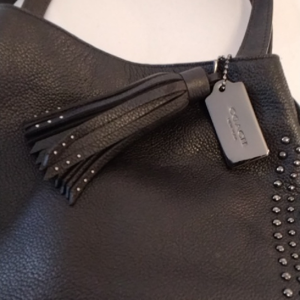 Coach Black Studded Shoulder Bag - Picture 4 of 9